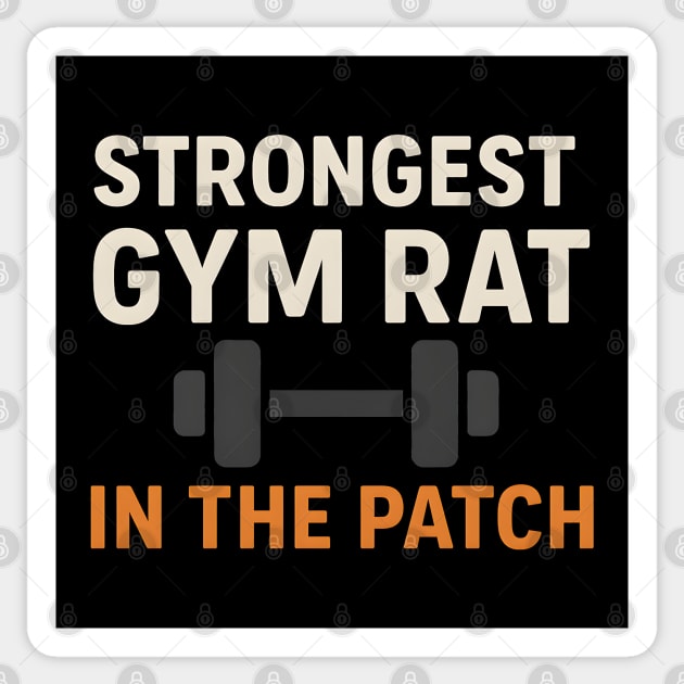 Strongest Gym Rat in the Patch Funny Fitness Halloween Graphic Sticker by MakerMind8.2